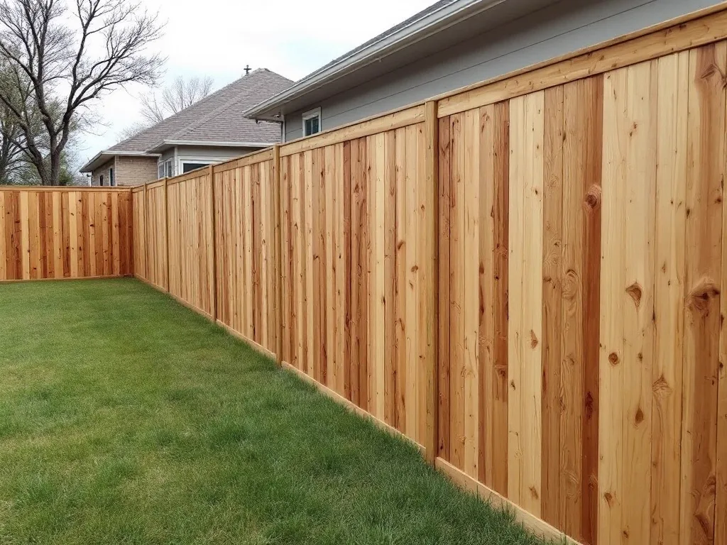 Finished 6-foot cedar privacy fence along a suburban Texas backyard